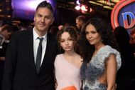 Nico Parker with her parents at the Dumbo premiere. (Image via Getty)